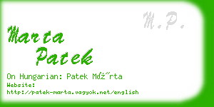 marta patek business card